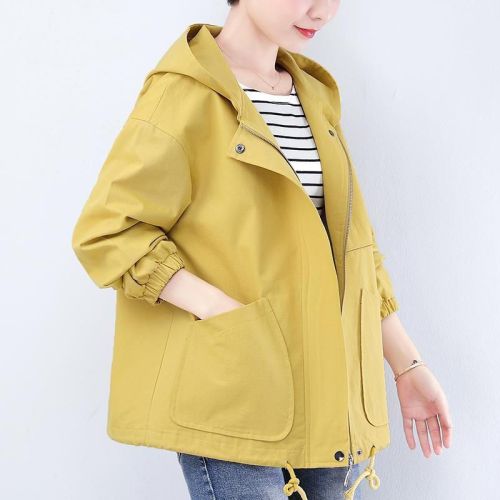 Short coat female  new 40-50 middle-aged mother loose fat mm large size casual cotton windbreaker