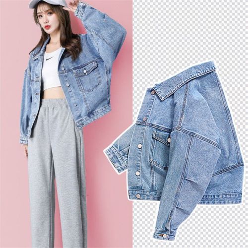 Short denim jacket female students Korean version loose small trend all-match short casual denim top jacket