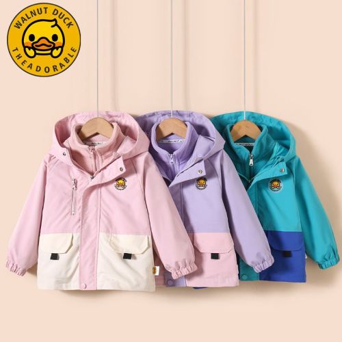 Little Yellow Duck Children's Jacket Three-in-one Detachable 2022 New Autumn and Winter Style Thickened Windbreaker Children's Coat