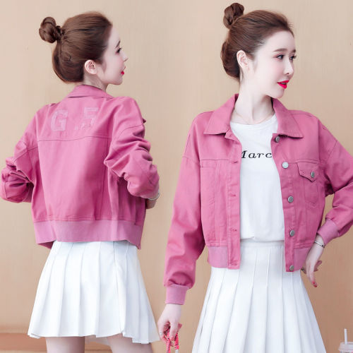 Casual denim jacket women's short style  spring and autumn new small all-match loose Korean top coat tide