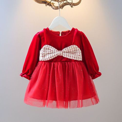 Girls 2022 spring and autumn new baby girl fashion foreign style Lolita dress 0-4 years old baby princess dress