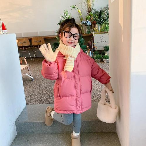 Boys and girls winter warm jacket Korean version of children's high-quality 90 white duck down hooded down jacket candy color [end on December 23]