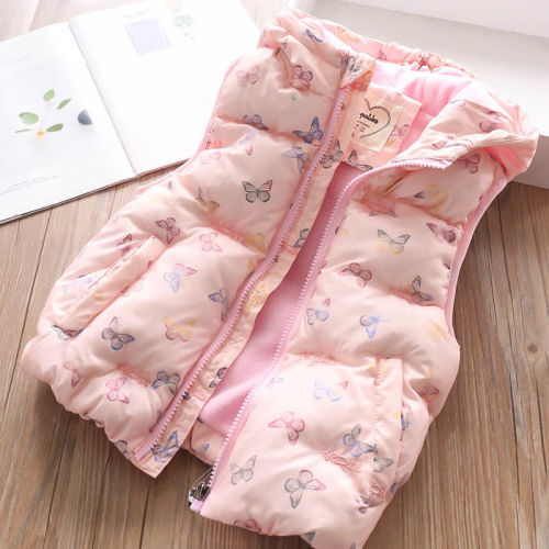 Children's clothing autumn and winter clothes new girls' vest plus velvet thick coat girl baby vest vest vest children's winter tops