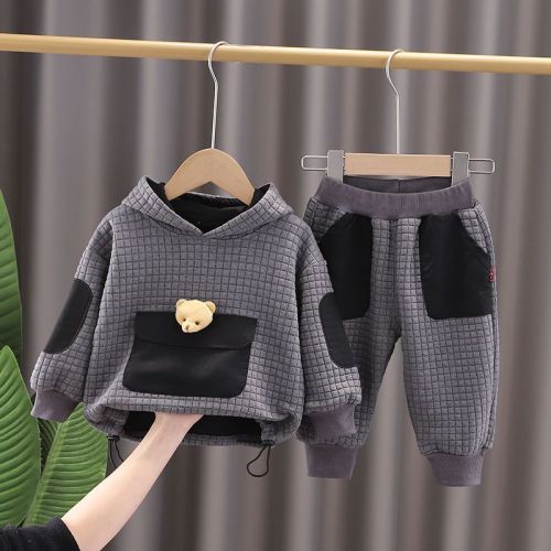 Boys spring suit 2022 new baby boy spring foreign style long-sleeved clothes children's handsome two-piece suit