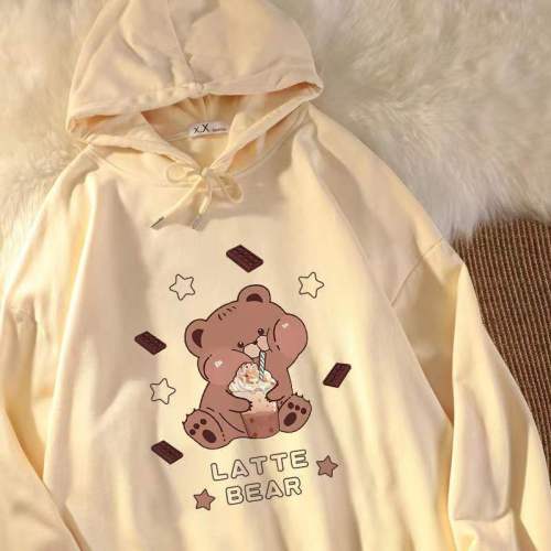 Korean style sweater girls trendy all-match tops for big kids cute cartoon print children's coats thin spring and summer clothes