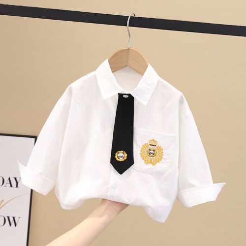 Boys' shirts 2022 new foreign style spring and autumn children's autumn long-sleeved fashion small and medium-sized children's spring clothes handsome children's clothes [end on December 29]