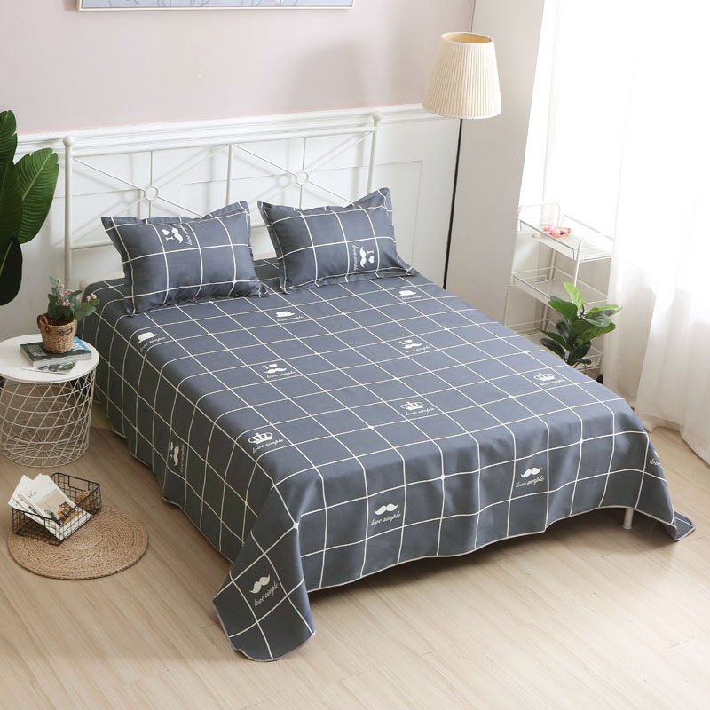 Net red bed sheet single piece four seasons single bed double imitation cotton student dormitory children ins wind quilt single female