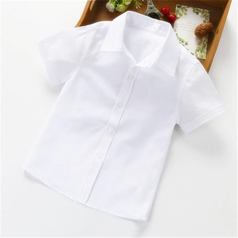 Children's white shirts, girls' lapel tops, students, boys, long-sleeved school uniforms, girls' all-match costumes, short-sleeved