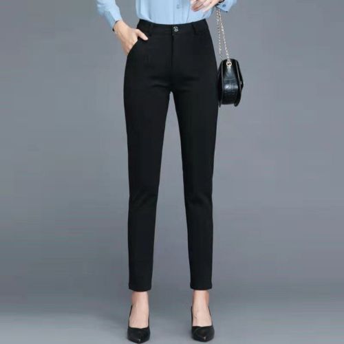 Suit pants women's spring and summer nine points small feet cigarette pants students loose professional straight slim trousers high waist harem pants