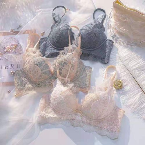 Underwear women's small breasts gather no steel ring to close the pair of breasts on the support to prevent sagging adjustable lace bra set sexy