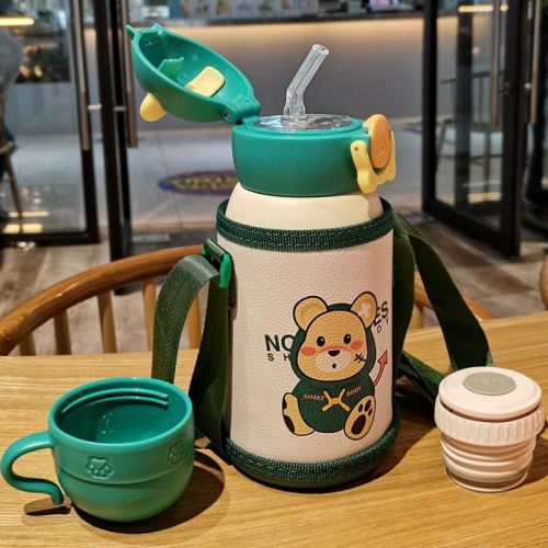 Korean children's sports insulation cup 316 straw kindergarten female cup school special kettle primary school boy