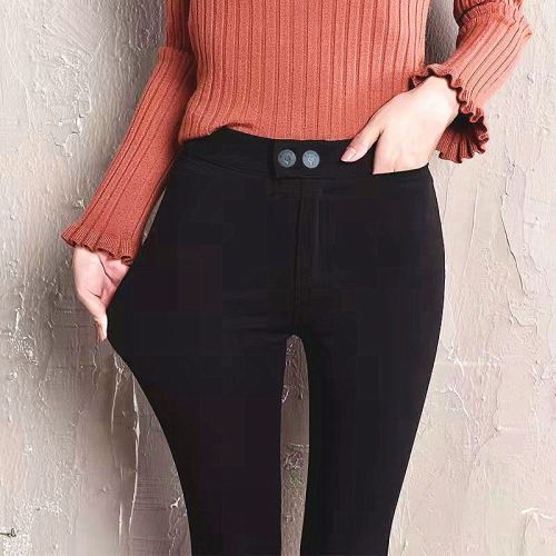 Black magic pants women's outerwear thickened 2023 new tight black pants large size leggings women's spring autumn winter