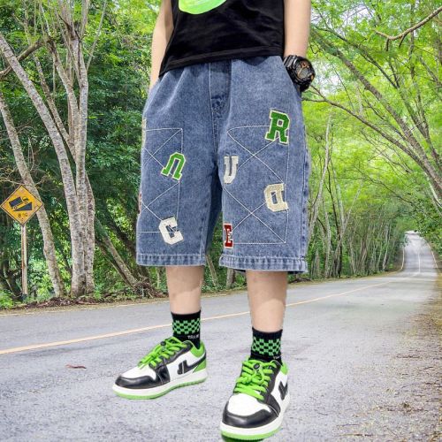  new summer children's denim shorts summer pants trendy Korean version thin section foreign style boys casual five-point pants