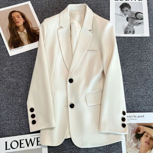 Off-white small suit jacket female  spring and autumn Korean version loose design sense senior student early spring suit female