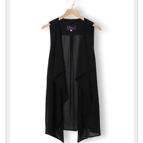 Korean version of the urban sexy beauty waistcoat summer vest sleeveless chiffon vest new cardigan loose breathable jacket