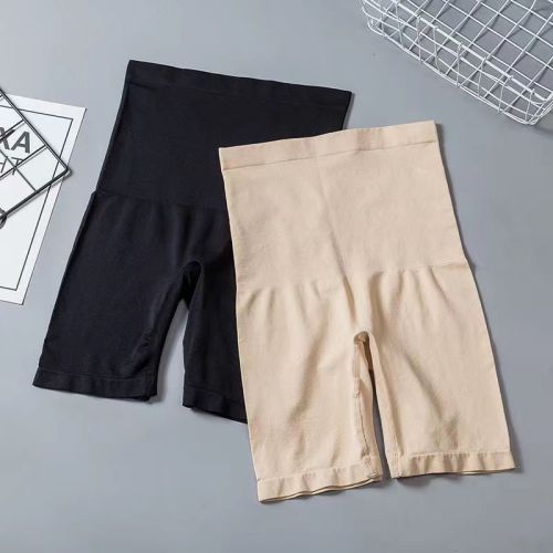 【Two】Large size safety pants women's summer thin anti-slip hip-lifting belly pants without curling and no trace five-point shorts
