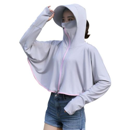 Sunscreen clothing women's summer 2022 new breathable ice silk sunscreen clothing ultraviolet thin long-sleeved blouse for cycling and driving