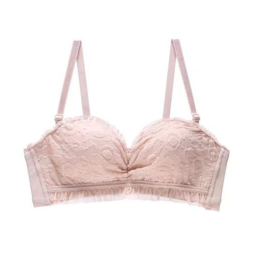 Non-magnetic underwear female security gate electronics factory iron-free degaussing small chest gathered summer thin section pure desire wind bra set