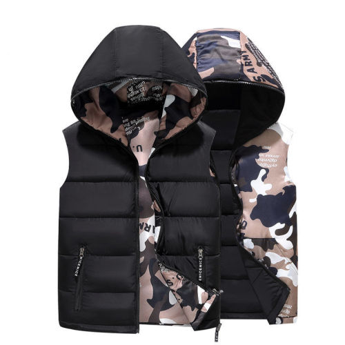 Autumn and winter double-sided cotton vest men's camouflage plus cotton thickened casual warm vest vest jacket coat vest women