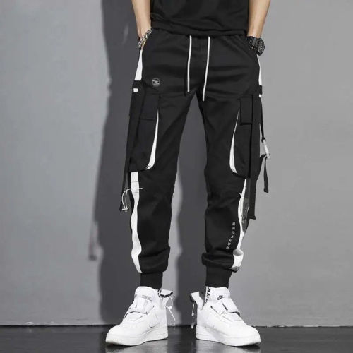 Spring and summer quick-drying thin overalls men's trendy brand loose trendy casual nine-point Korean student all-match trousers