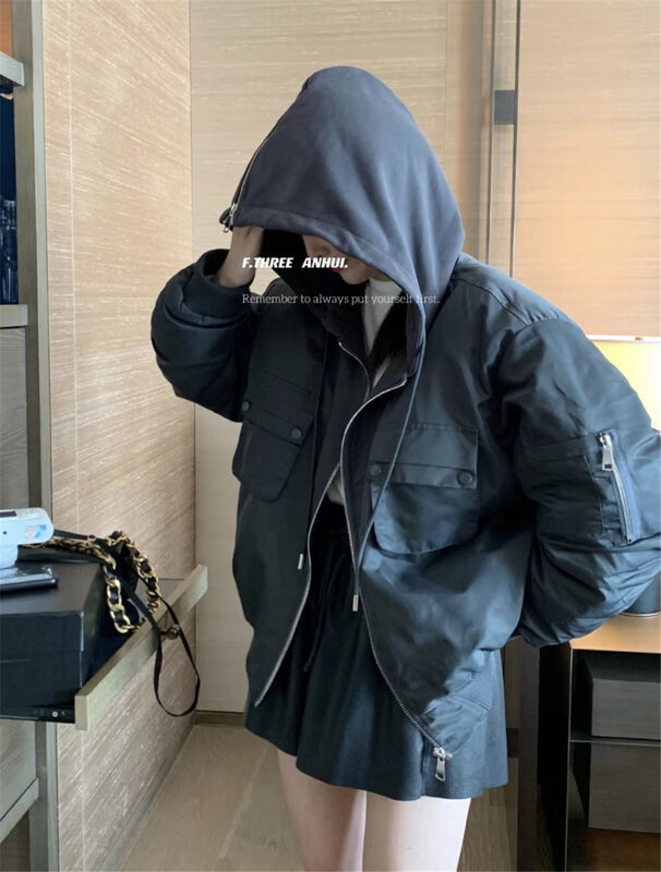 原價372.11! 【F.THREE三姐妹】連帽休閒夾克保暖羽絨服外套(含90%白鴨絨)  F95572#  XJ