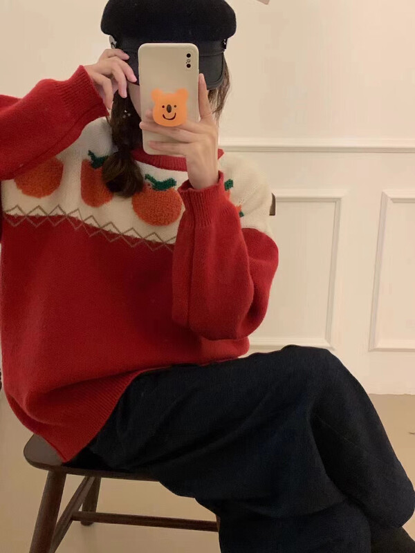 【L.L STUDIO】Sweet and cute Christmas three-dimensional pullover warm sweater 78708# PCZ