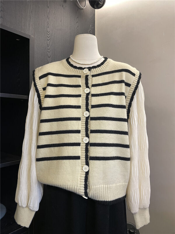 【SUSAN】Striped Korean style all-match knitted cardigan c83368# LSW