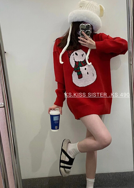 【KS】Christmas Gentle Snowman Warm Sweater 22981# CQW