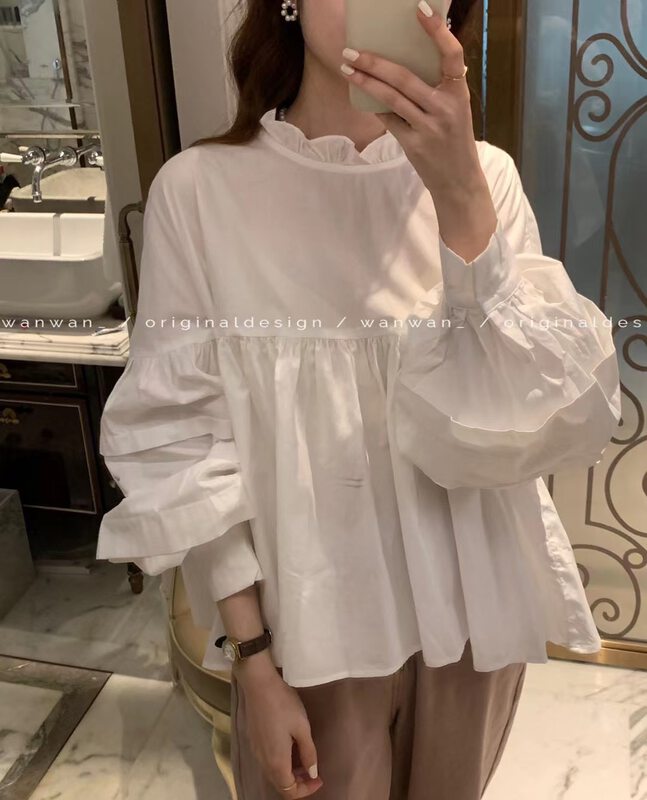 2023 early spring new! [WANWAN] small fresh loose long-sleeved shirt 66062# HBX