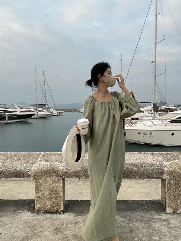 2023 early spring new! 【SOUL】Simple and elegant casual loose dress 6663# CLS