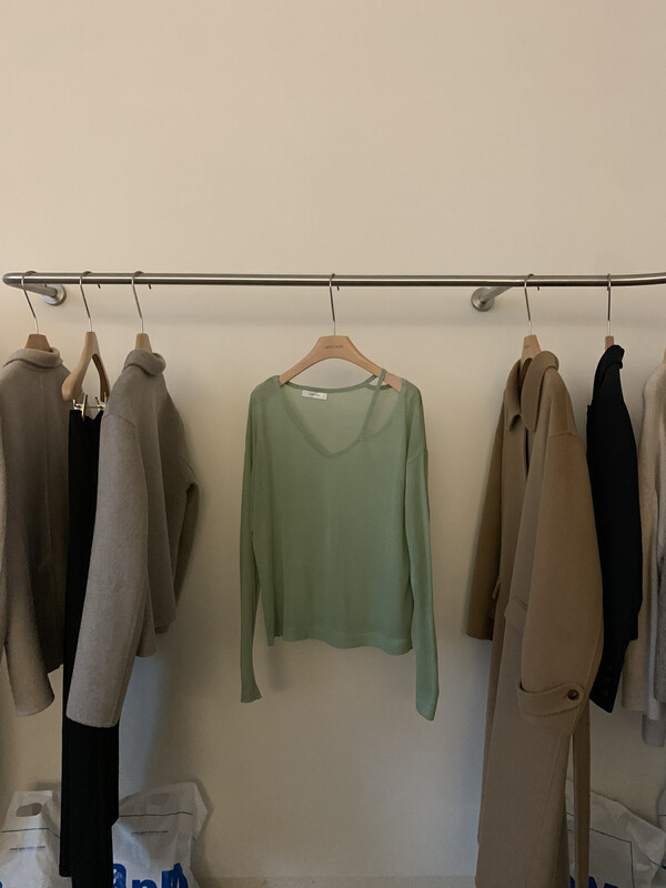 【IMISS】Korean version of all-match v-neck knitted top sweater QK0212# FHX