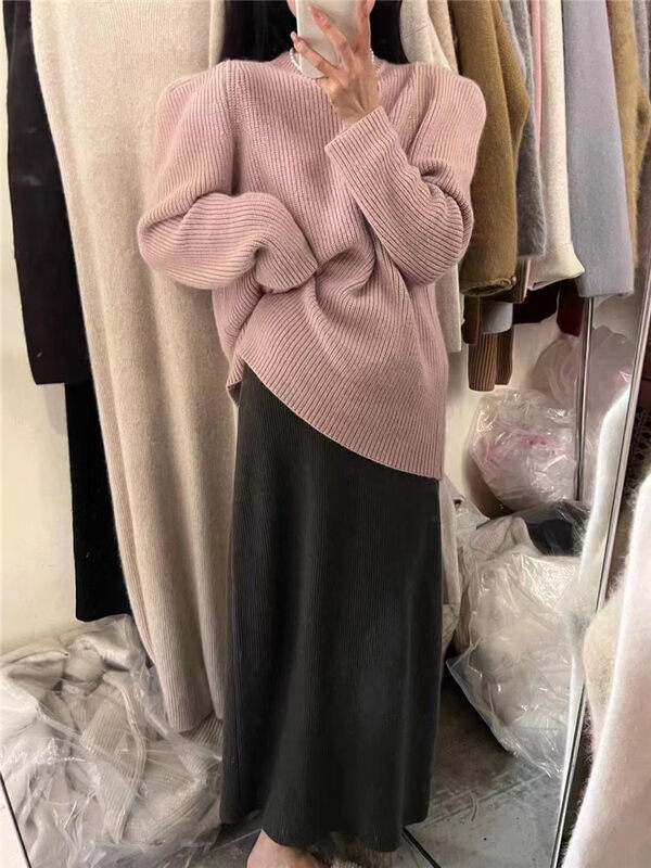 [WANWAN] round neck slim lazy style warm sweater 2657# HBX