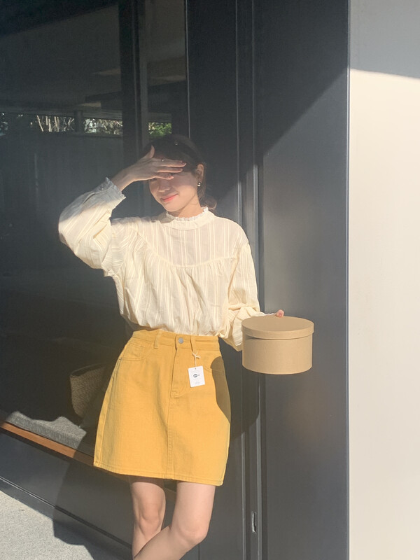 2023 early spring new! 【MEET ME】Korean style high waist slim denim skirt 61663# L