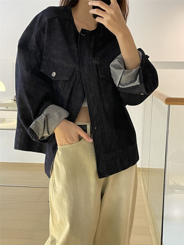 2023 early spring new! 【CLEAN SPACE】fashion all-match breasted denim jacket 36102# CLS