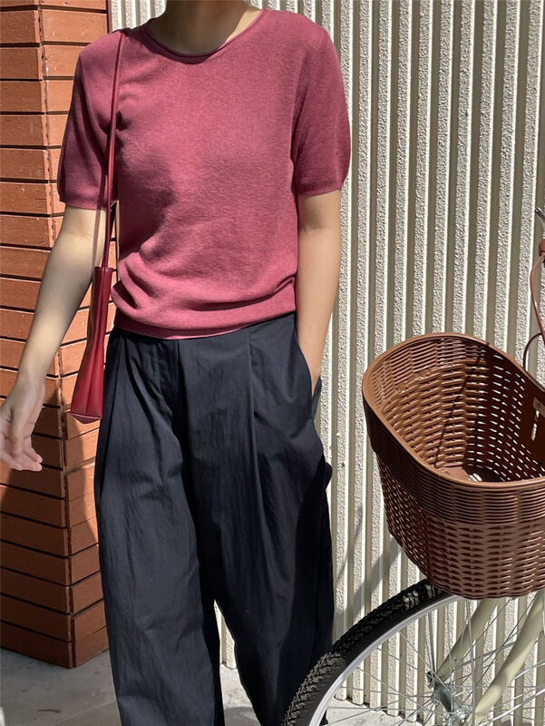 Original price 54.14! 【CLEAN SPACE】Simple and fashionable round neck all-match textured sweater 29821A# CLS