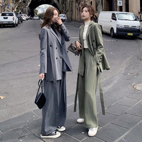Suit suit women's two-piece casual Internet celebrity fried street high-end sense spring and autumn jacket Korean version loose British style temperament