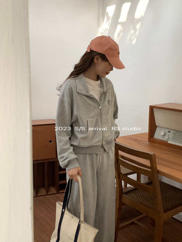2023 early spring new!【RS】Lapel embroidered sweater + elastic waist loose casual pants suit KL6052# FHX