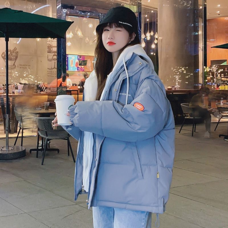 Cotton clothes women's 2022 winter Korean version of students thickened short down cotton clothes fake two-piece bread jacket jacket ins tide