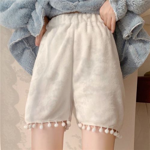 Large size warm pants autumn and winter new fleece pumpkin pants sweet and cute leggings warm safety shorts bloomers