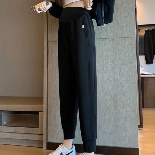 Pregnant women's pants winter outerwear plus velvet thickened pregnant women sports pants all-match loose autumn and winter fashion pregnant women's pants winter