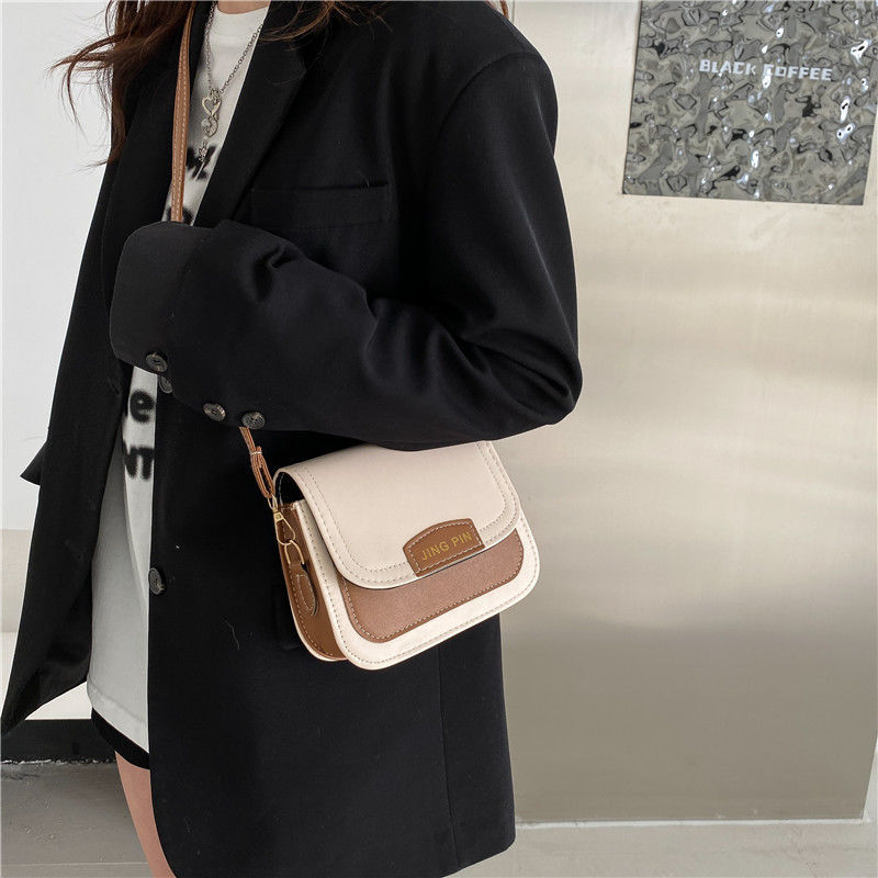 Bag women's 2022 spring new high-end sense Korean version of the contrast color small bag ins versatile trendy fashion one-shoulder Messenger bag