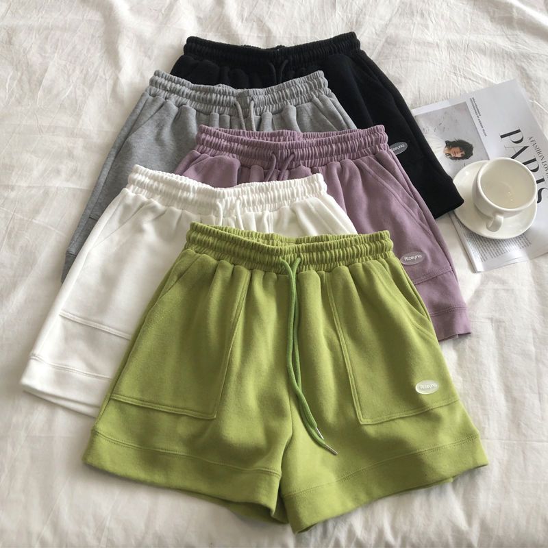 American skin-friendly Mini cotton high-waist sports shorts women's loose Korean version casual all-match wide-leg hot pants summer students