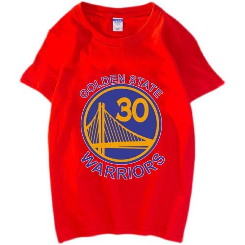 Summer basketball Curry printed half-sleeved short-sleeved T-shirt medium and large men and women children's casual short-sleeved cotton top clothes