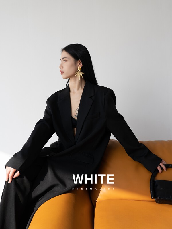 2023早春新款!【WHITE】高級質感長款淨色西裝  W88857#  LFY