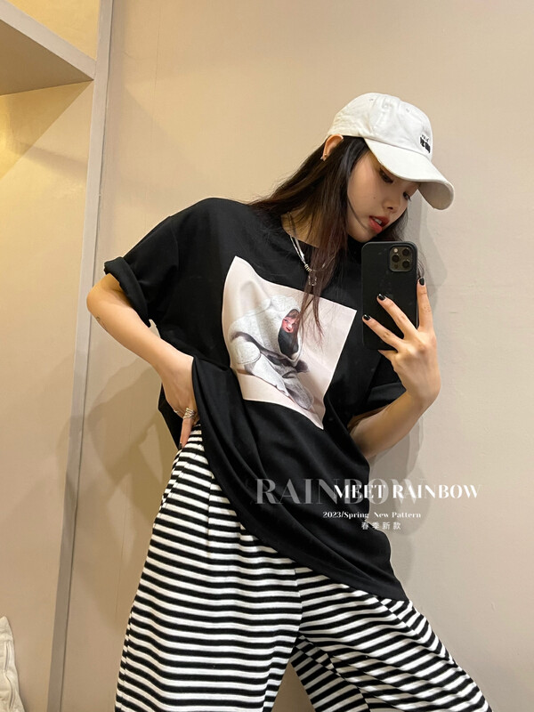 【RAINBOW】小孩印花半袖T短袖T恤前後印花01020