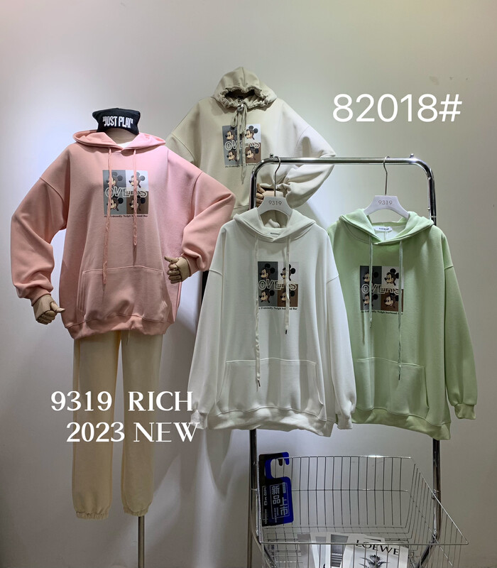 2023早春新款!【9319】米奇老鼠帽印花衛衣  82018#  L
