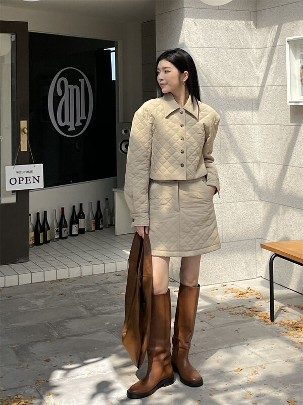 【CLEAN SPACE】質感夾棉翻領短款棉服  32576#  CLS