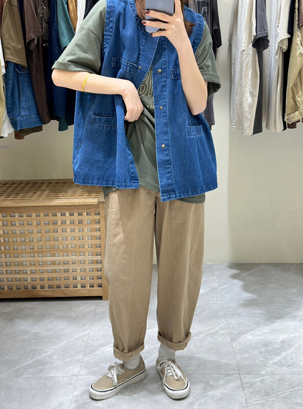 【DA.7】洗水牛仔日系馬甲  1053#  LSL