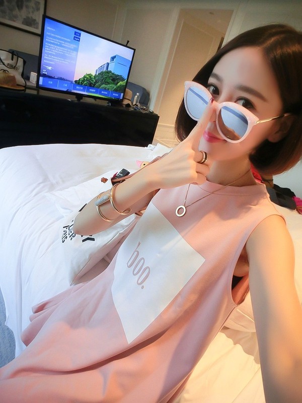 New Women's Loose Sleeveless Top Letter Printed Versatile Slim Mid-Length Vest T-Shirt for Women