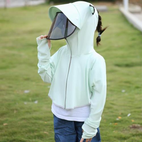 Children's sunscreen clothing women's summer UV protection ice silk sunscreen clothing boys and girls sunscreen shirt breathable thin section sunshade